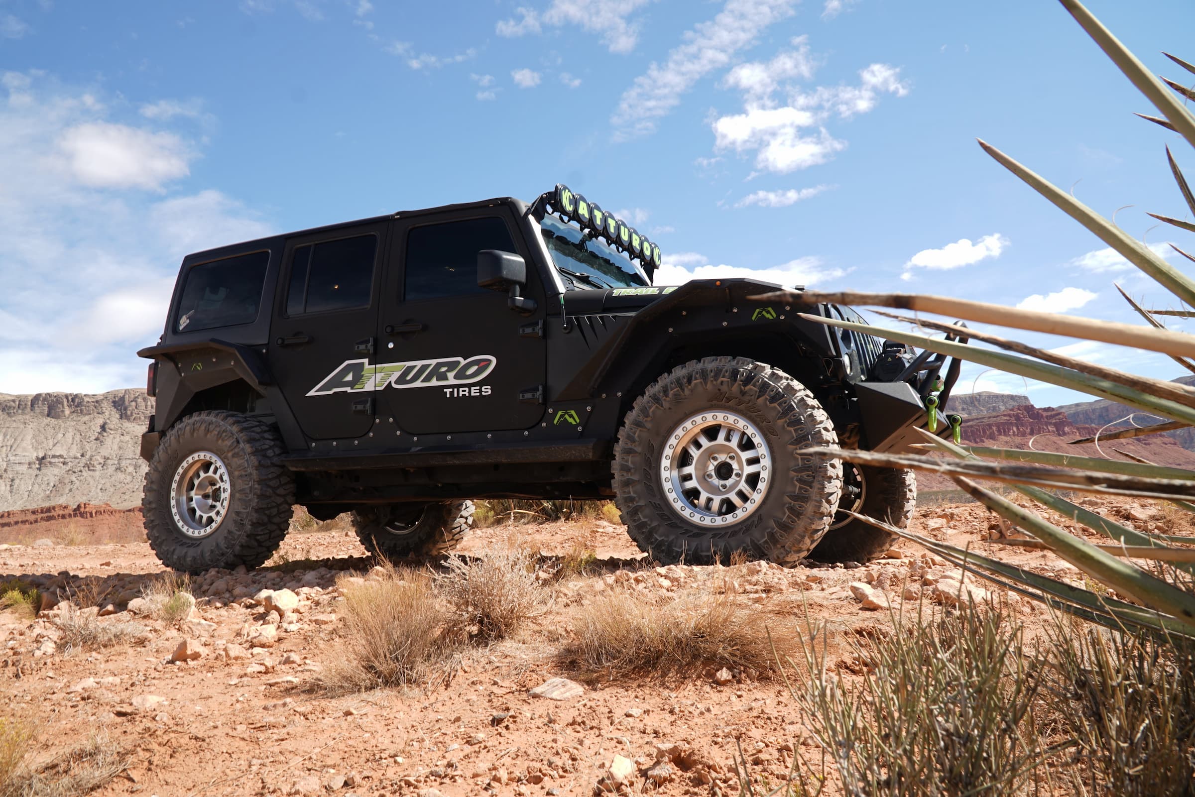 ATTURO TIRE TESTING NEW STICKY COMPOUND ON FOUR SPONSORED TRAILS AT EASTER JEEP SAFARI.